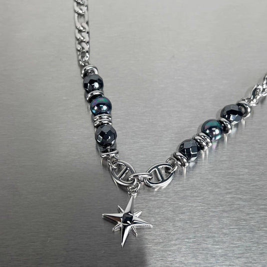 Silver Eight Awn Star Stainless Chain