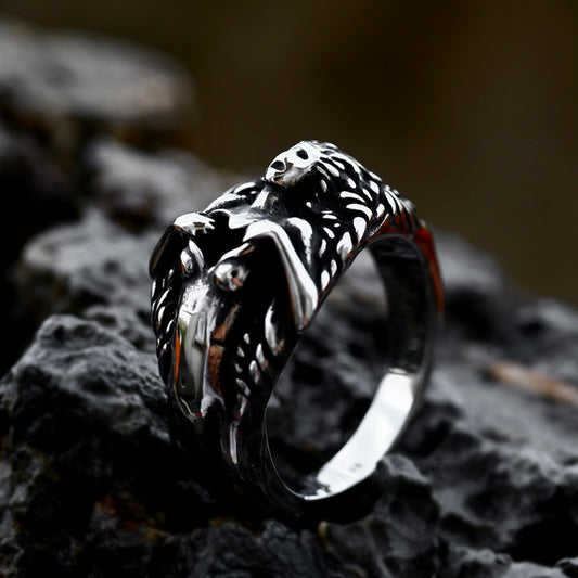 Womans Empty Heart Titanium Steel Ring