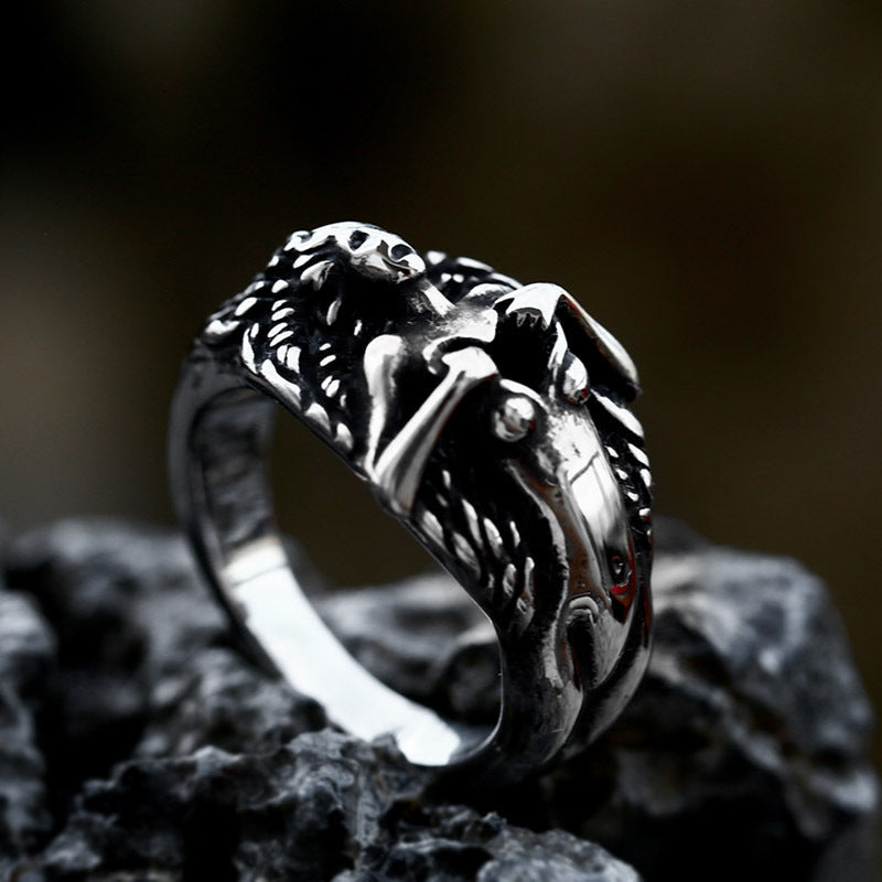 Womans Empty Heart Titanium Steel Ring