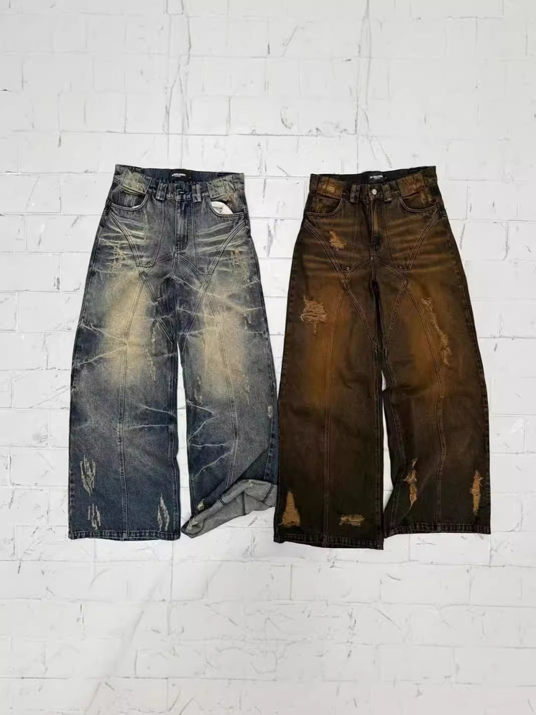 Loose Vintage Mud Stained Jeans