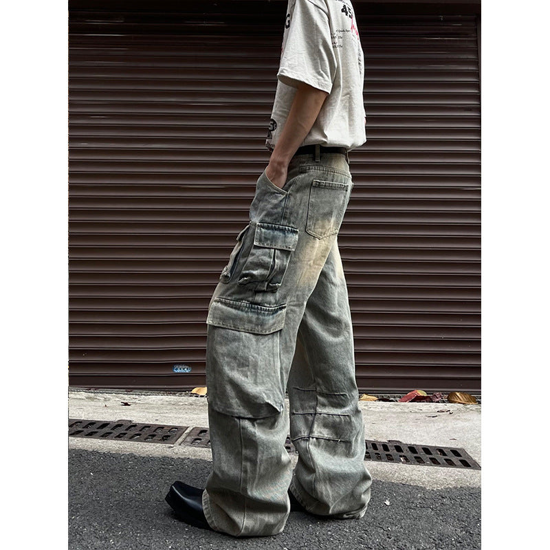 Retro Street Baggy Stained Jeans