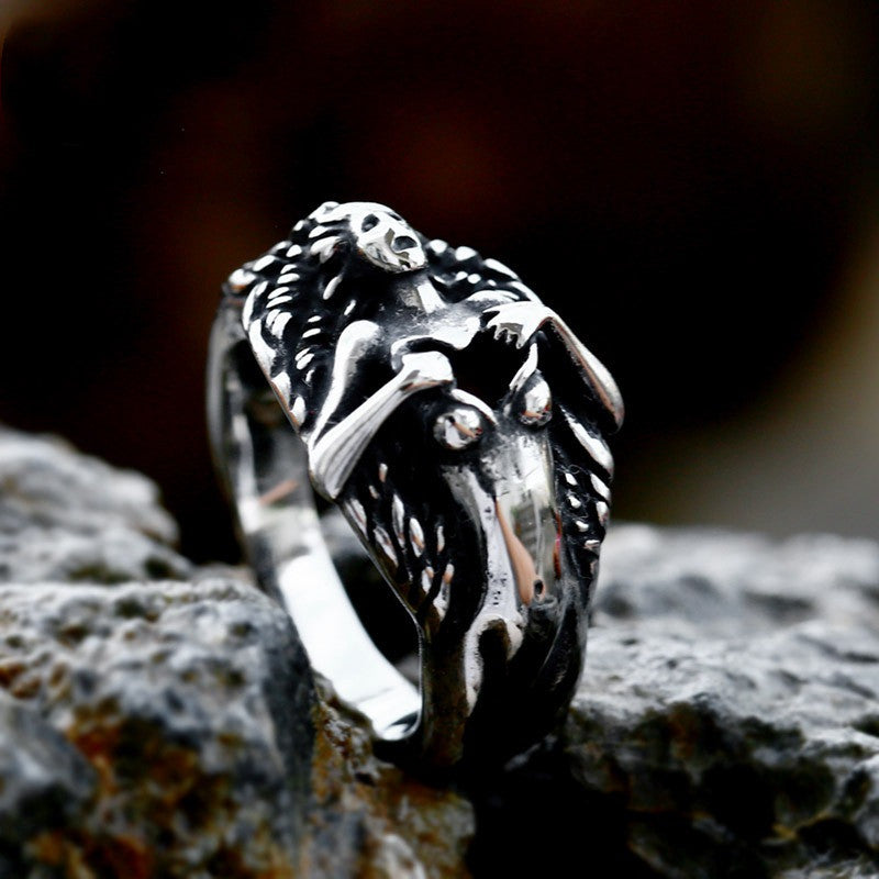 Womans Empty Heart Titanium Steel Ring