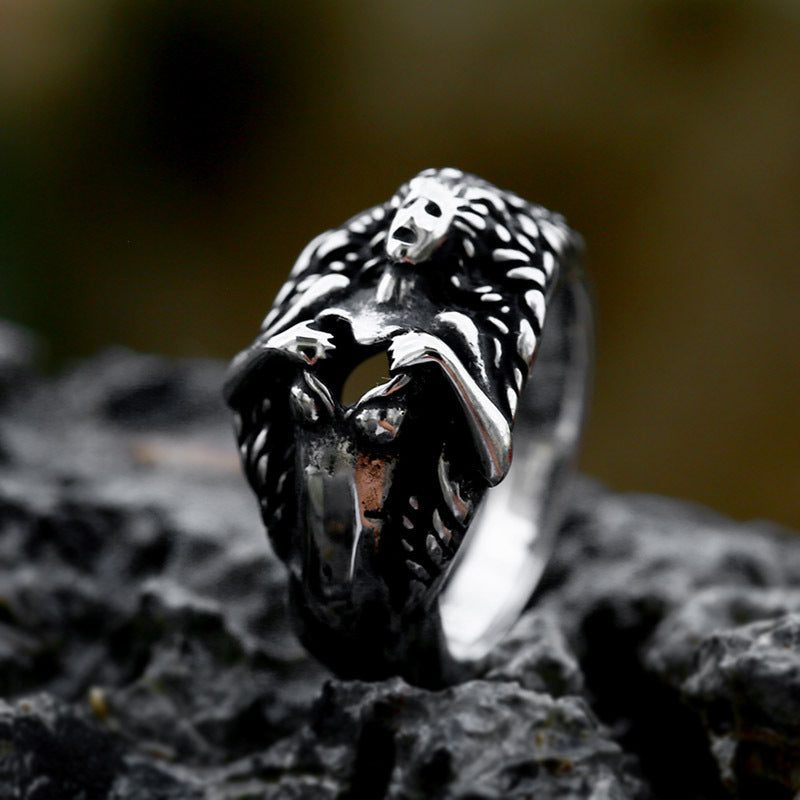 Womans Empty Heart Titanium Steel Ring