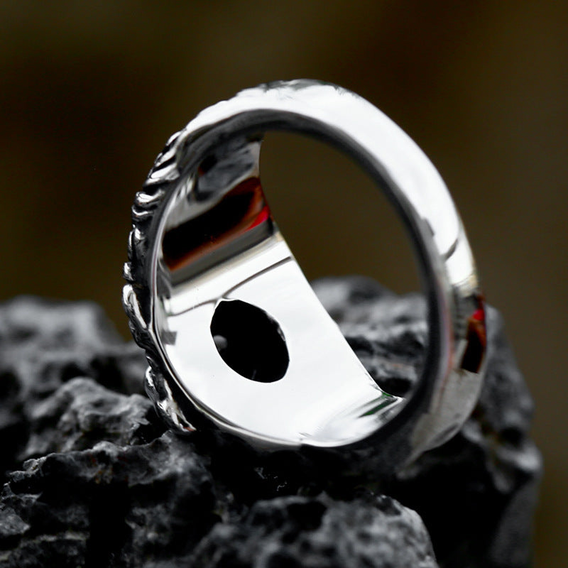 Womans Empty Heart Titanium Steel Ring