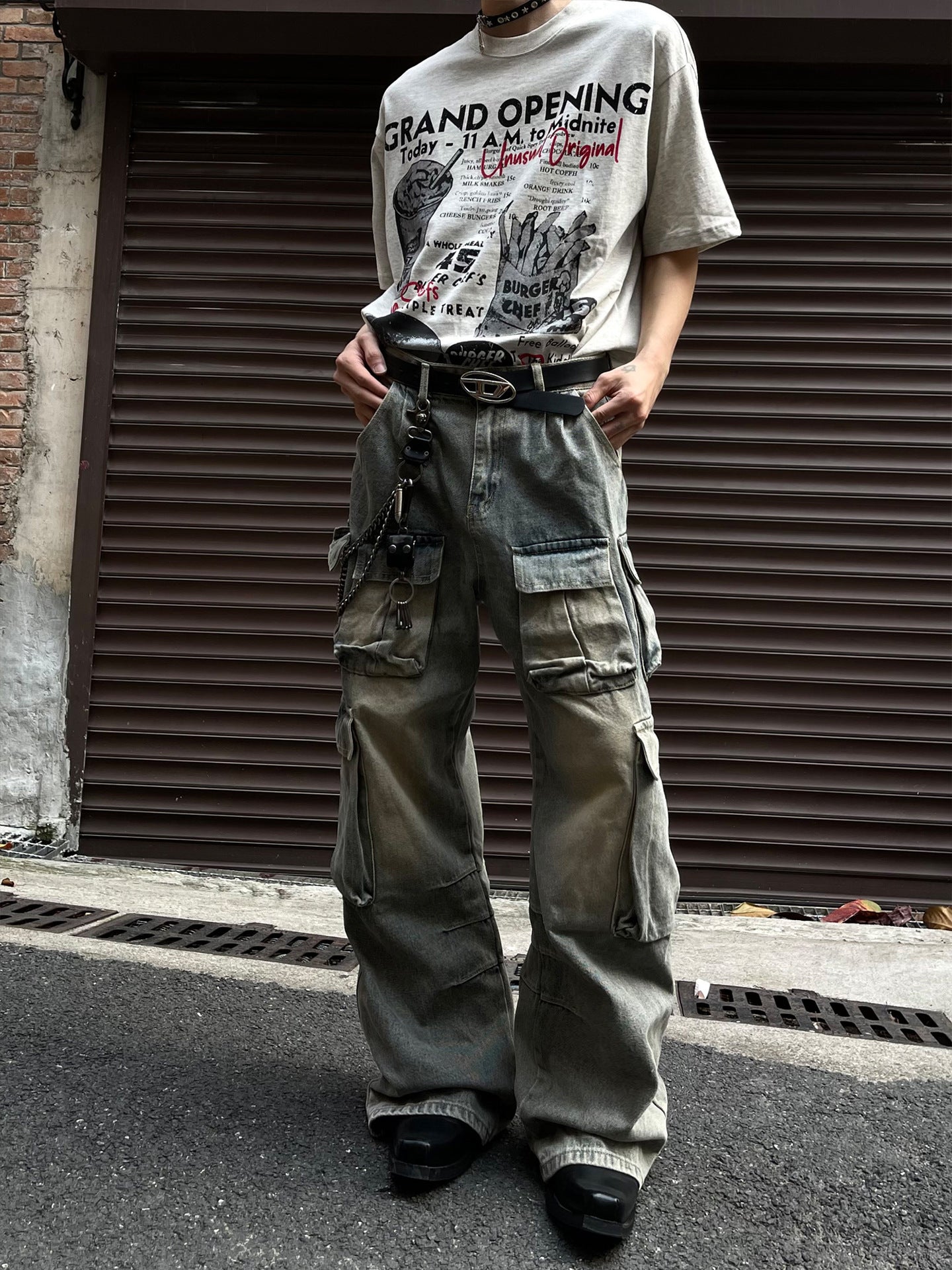 Retro Street Baggy Stained Jeans