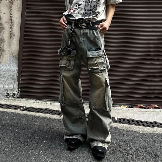 Retro Street Baggy Stained Jeans