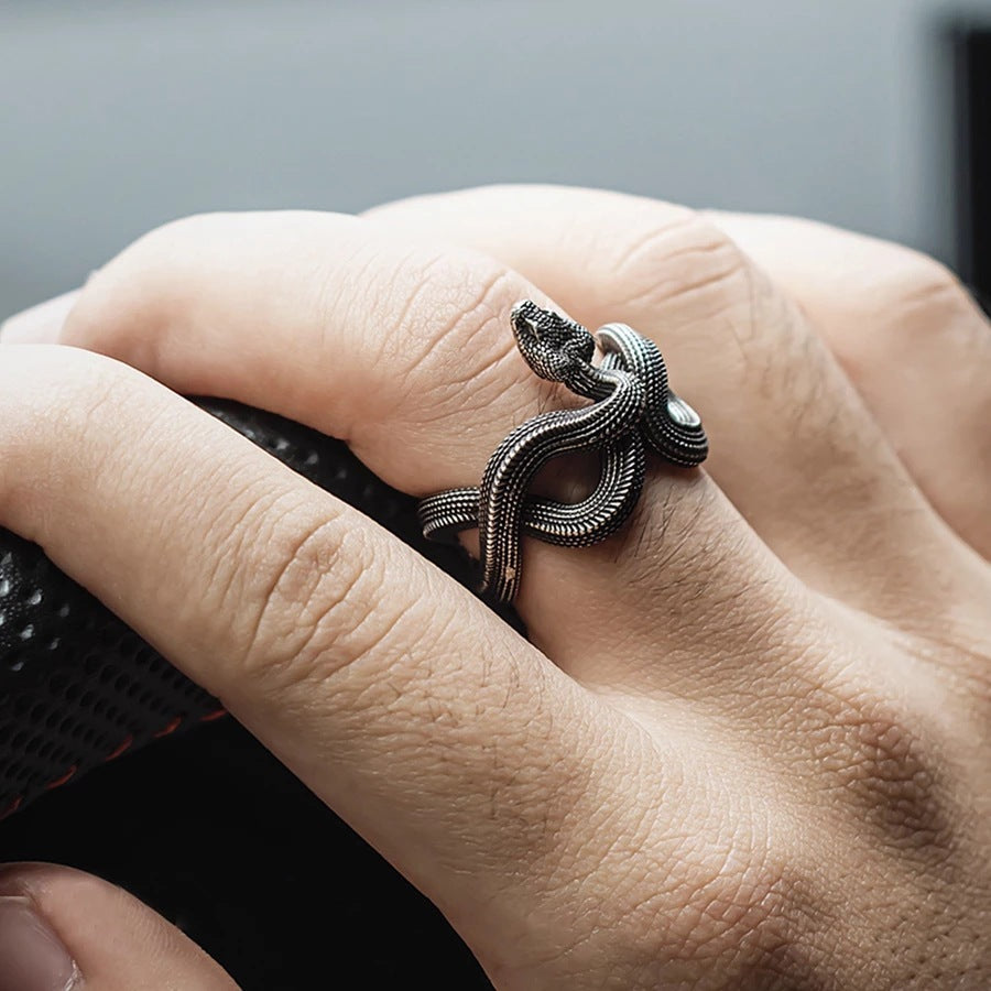 Vintage Stainless Steel Snake Ring